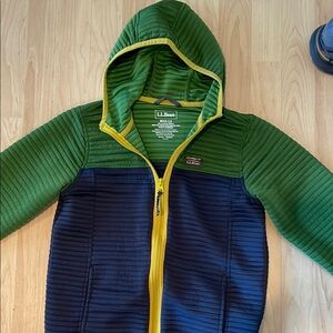 L.L. Bean Kids Green and Blue Hooded Jacket